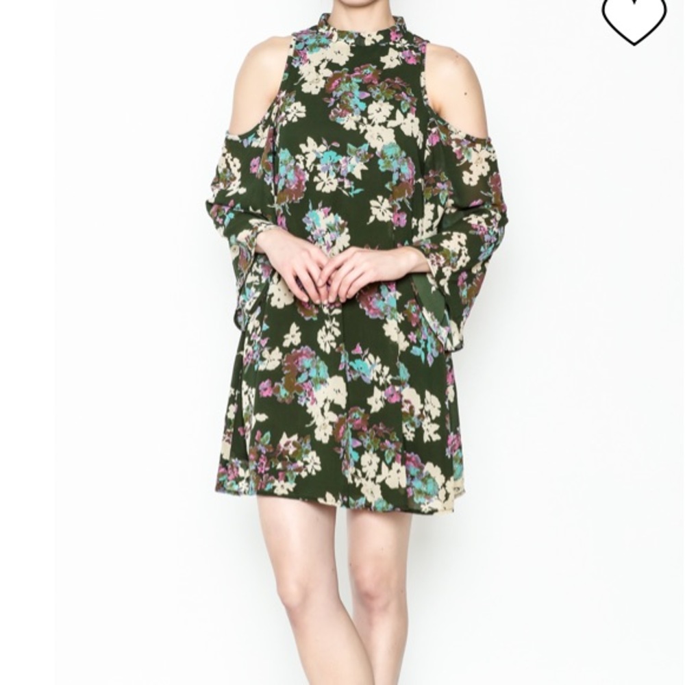 Everly Cold-Shoulder Floral Dress